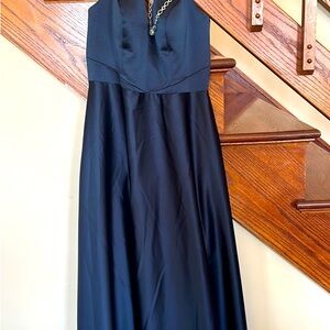 SORELLA VITA Blue Halter Maxi Gown